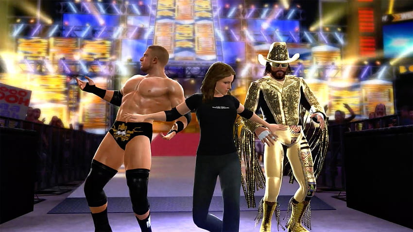 WWE 14 : Macho Man & Triple H (with Stephanie McMahon) Tag Team Entrance - YouTube HD wallpaper
