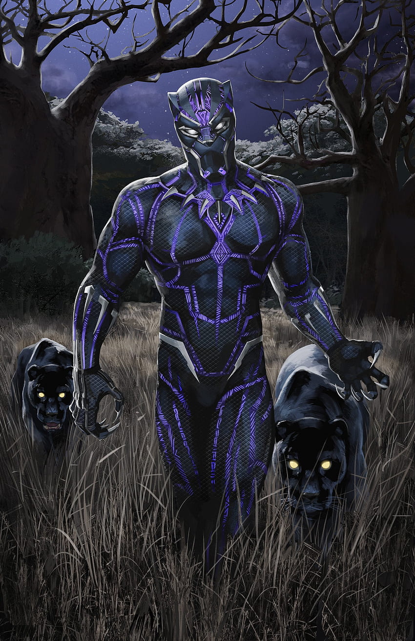 信じられないほどのブラックパンサー イラスト: Rob Brunette: marvelstudios, Black Panther Suit HD電話の壁紙