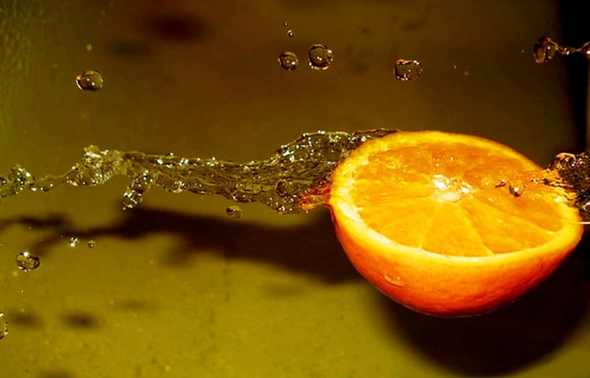 Fruits, Water, Food, Oranges, Drops HD wallpaper