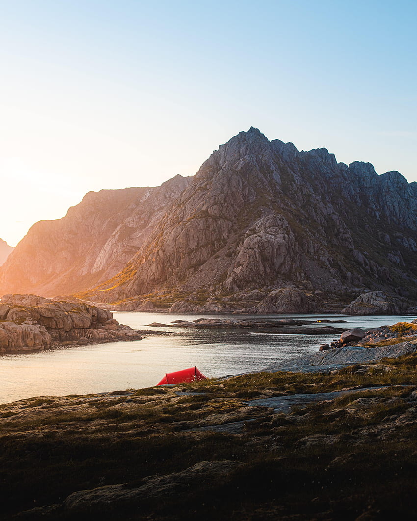 Nature, Mountains, Rocks, Lake, Tent, Camping, Campsite HD phone wallpaper