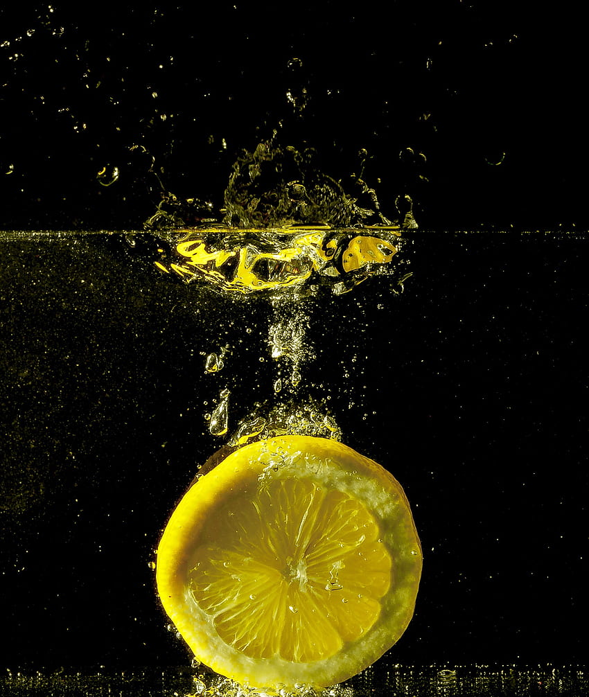 Macro, Spray, Splash, Close-Up, Lemon HD phone wallpaper