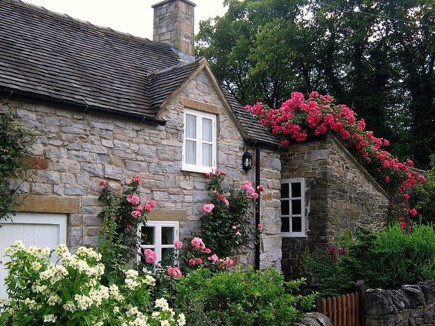 花と家とコテージ ～English Cottage Garden～ 高画質の壁紙