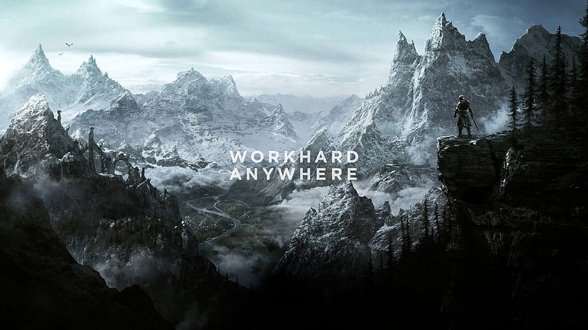 Work Hard Anywhere - Skyrim Edition HD wallpaper