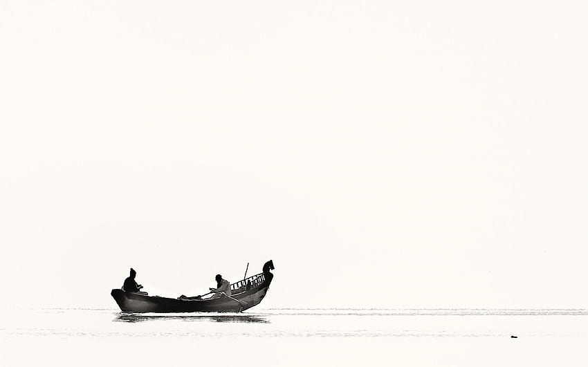 Black and White Boat Minimaler Stream [] für Ihr , Handy und Tablet. Entdecken Sie den weißen Minimalisten. Weißer Minimalist, minimalistischer Hintergrund, minimalistisch HD-Hintergrundbild