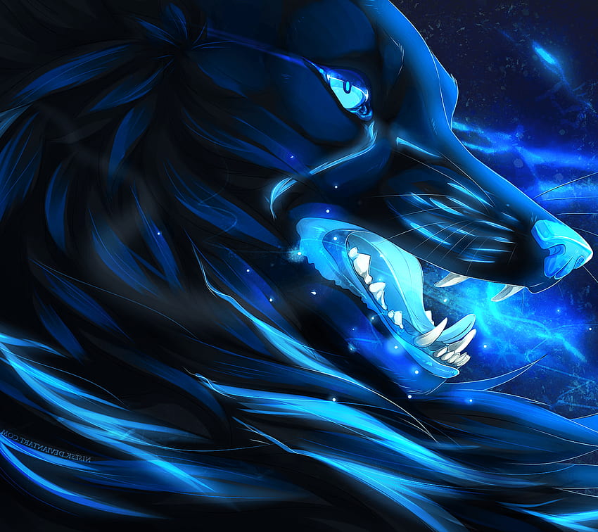 Cool Blue Wolf, Blue Lightning Wolf fondo de pantalla