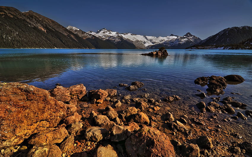 Natur, Wasser, Steine, Berge, See, Ufer, Ufer, Durchsichtig HD-Hintergrundbild