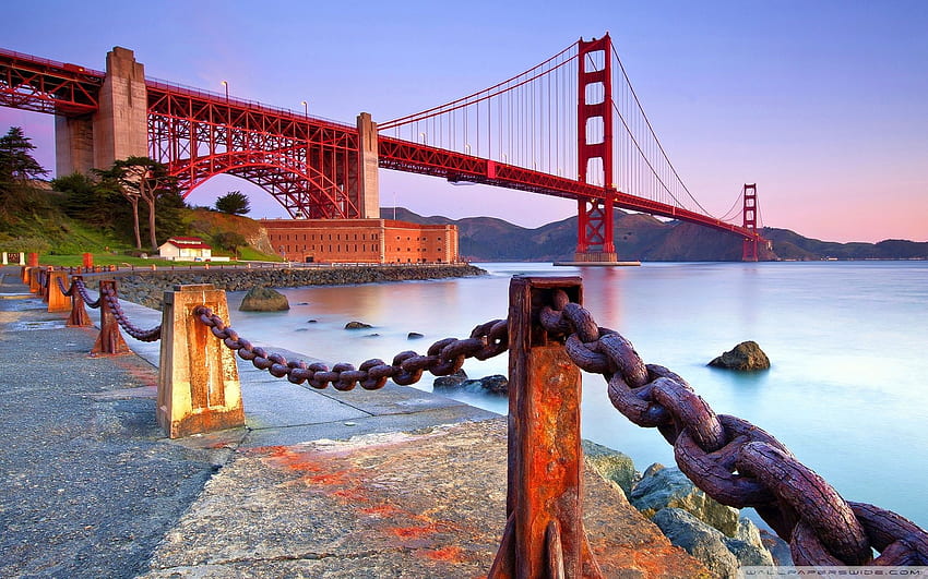 Golden Gate Bridge San Francisco Ultra Background, Golden Gate Widescreen papel de parede HD