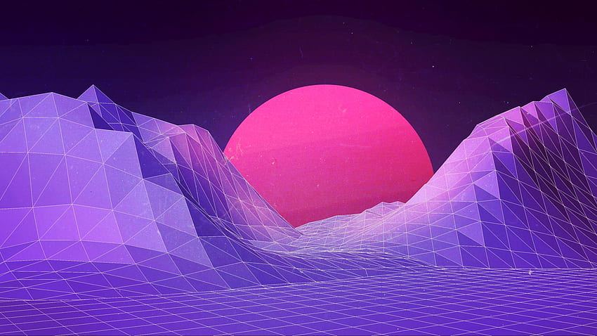 Collage of a neon dawn in a virtual world : outrun, Pink Electro Aesthetic HD wallpaper