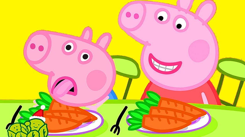 Peppa Pig Offizieller Kanal. Gemüse für George, süßer Baby-Cartoon HD-Hintergrundbild
