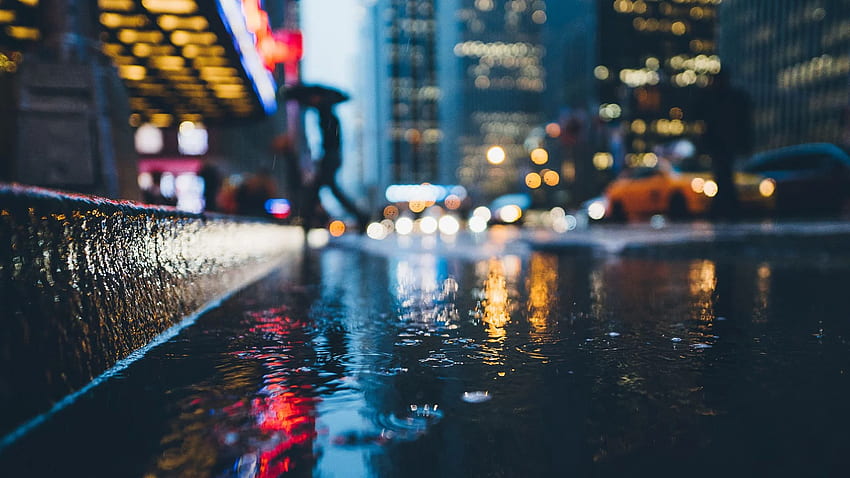 Rainy city :, Raining City HD wallpaper
