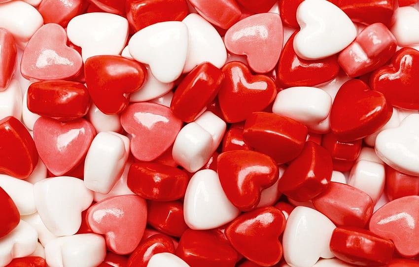 coeur, bonbons, doux, Saint Valentin, bonbons pour , section еда Fond d'écran HD