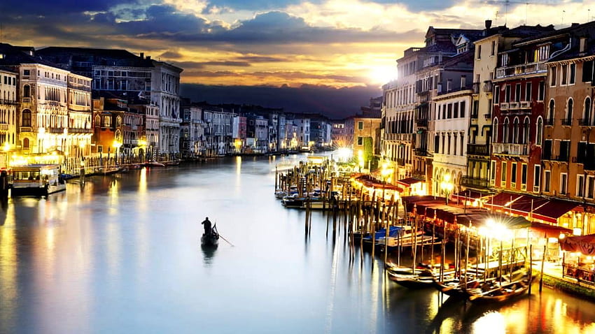 Musica italiana. Venezia, Italia. Musica per sassofono e fisarmonica. Musica, città italiana Sfondo HD
