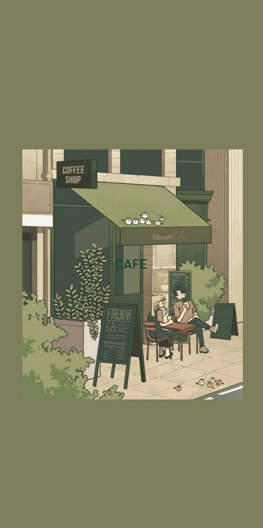 cafetería, Cafetería Anime fondo de pantalla del teléfono