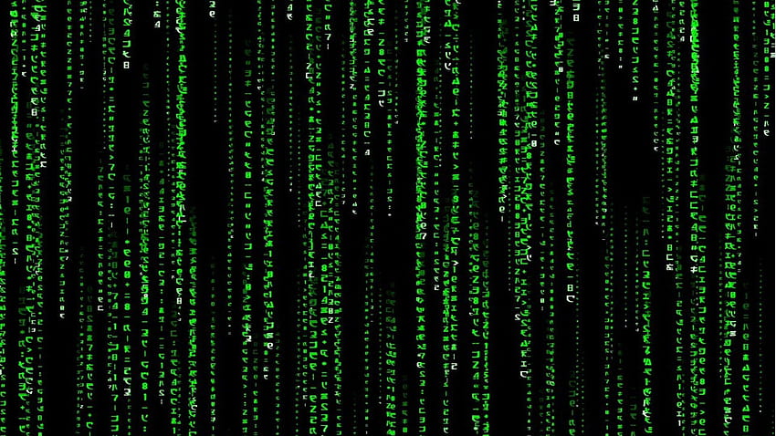 Codice binario in movimento, matrice verde Sfondo HD