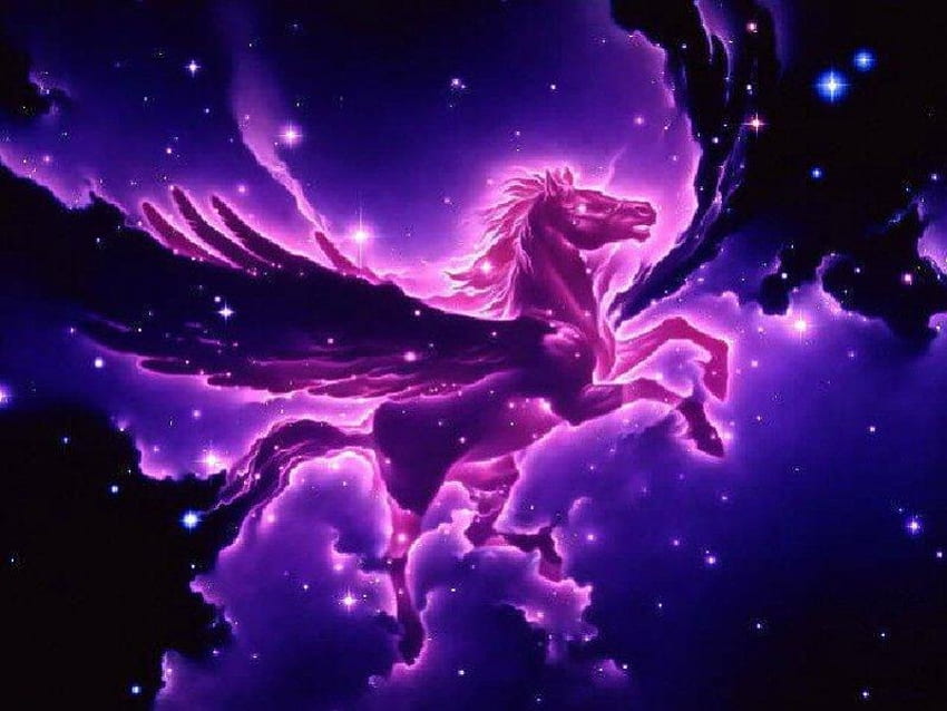 Pegasus, darkness, sky HD wallpaper
