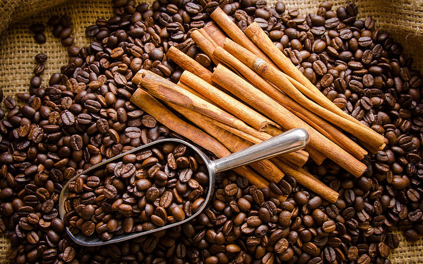 Coffee Beans, coffee, beans, cinnamon, smell HD wallpaper