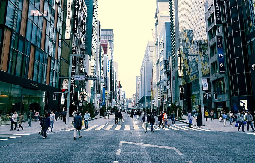 東京、日本、通り、人々、都市の景観、日常生活、都市のシーン、セクション シーン、ストリート シーン 高画質の壁紙
