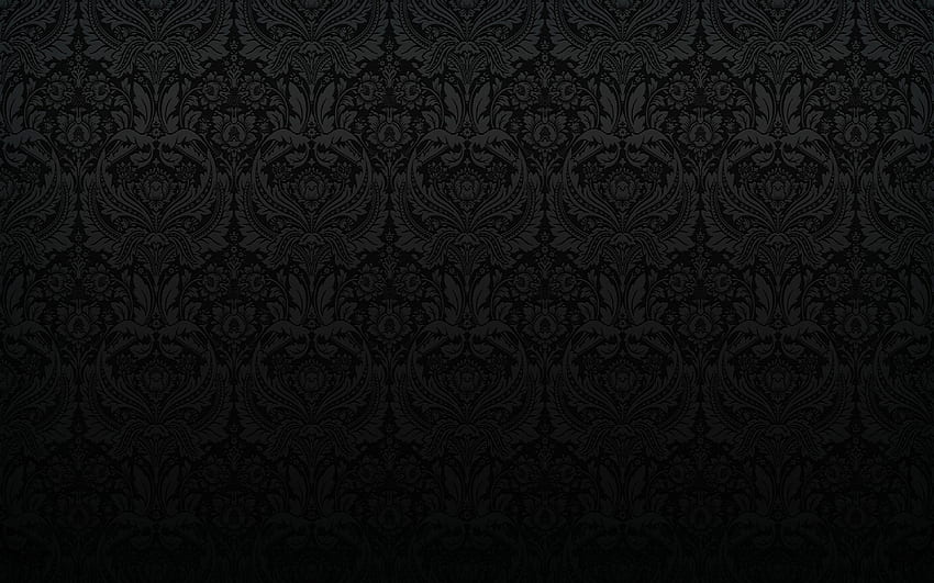 patrón de damasco negro, negro, patrón floral vintage, vintage negro, motivos florales, con flores, retro gris, patrón vintage floral, vintage para con resolución fondo de pantalla