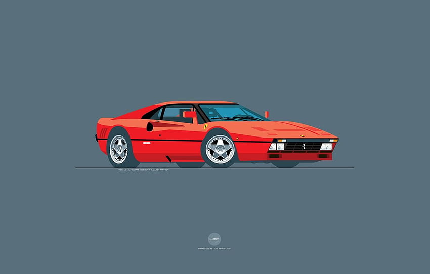 Red, Auto, Machine, Ferrari, Art, Supercar, GTO, 288 HD wallpaper