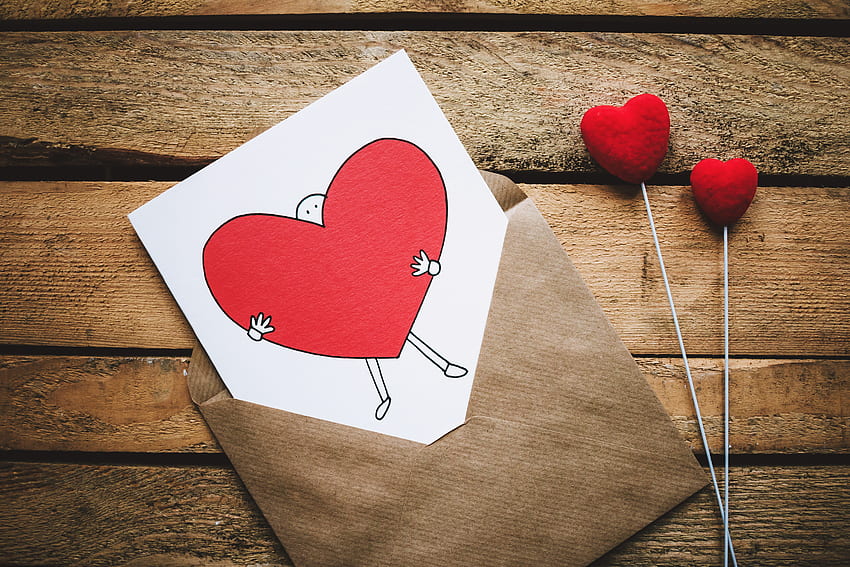 Amor, Coração, Cartão Postal, Envelope papel de parede HD