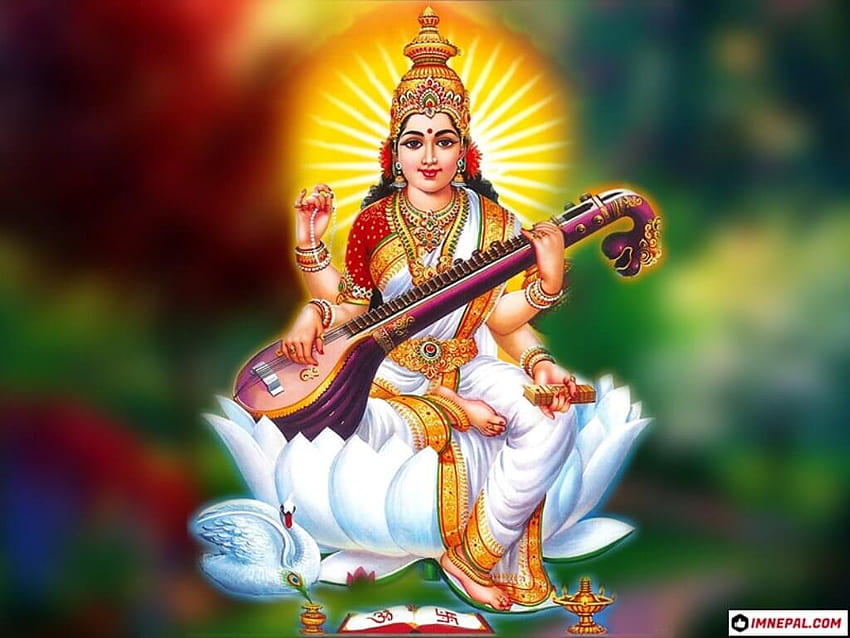 Diosa Saraswati fondo de pantalla