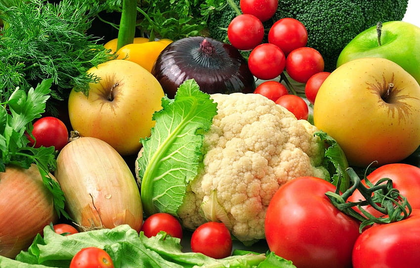 légumes verts, pommes, arc, aneth, aubergine, fruits, légumes, salade, brocoli, chou-fleur, coriandre pour , section еда Fond d'écran HD