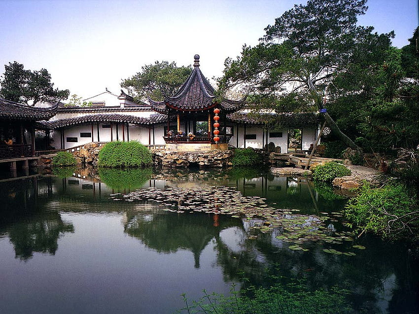 Japanese Landscape - Traditional Japanese House Outside - HD wallpaper