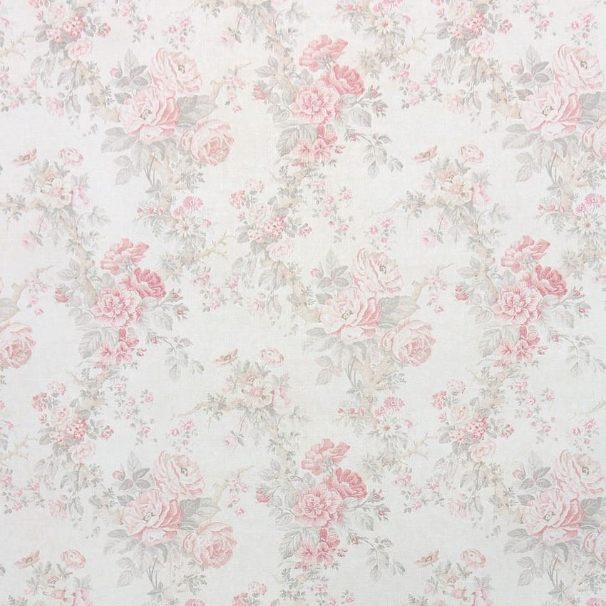 1980s Floral Damask Vintage Pink and Gray Roses HD phone wallpaper