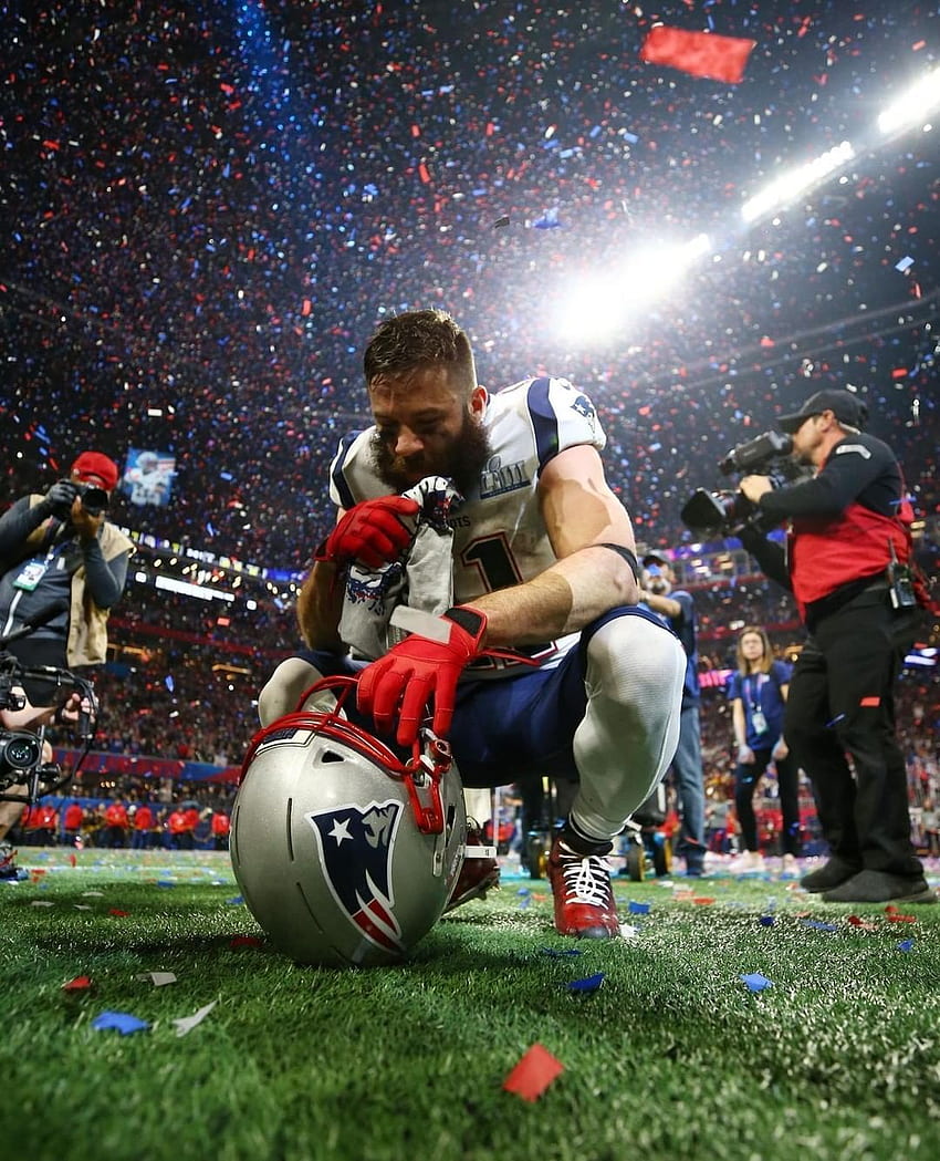 Patriots wide receiver Julian Edelman takes in the moment after HD phone wallpaper