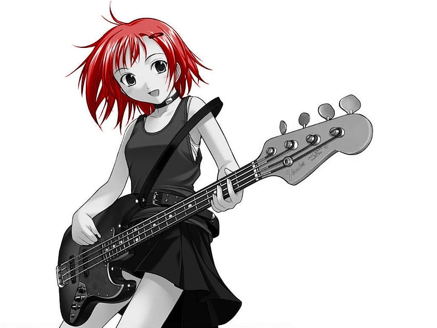 Gitarlı kız, gitar, müzik, anime, genç HD duvar kağıdı