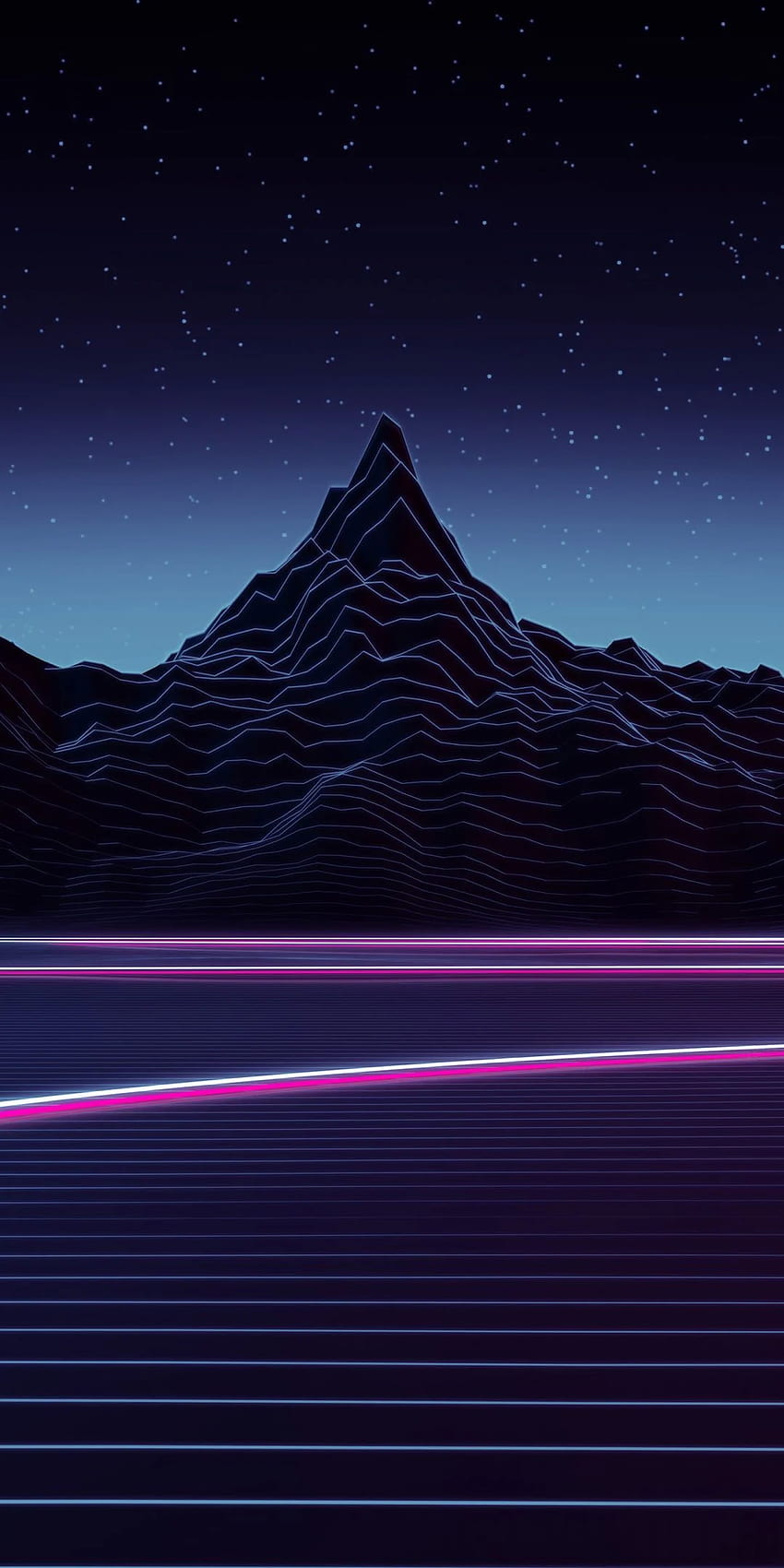 Neon, autostrada, góry, kraj, . Vaporwave, tło iPhone'a, Trippy, Neon Purple Mountain Tapeta na telefon HD