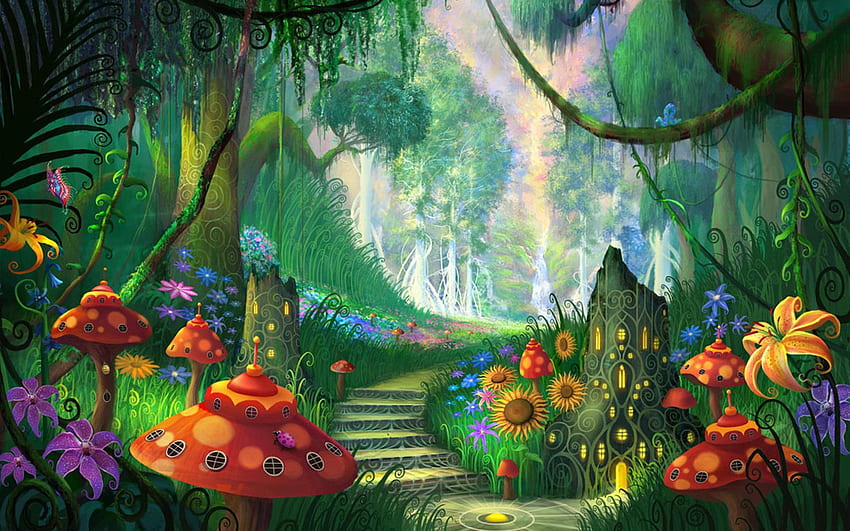 Fantasy Gardens, Garden Art HD тапет