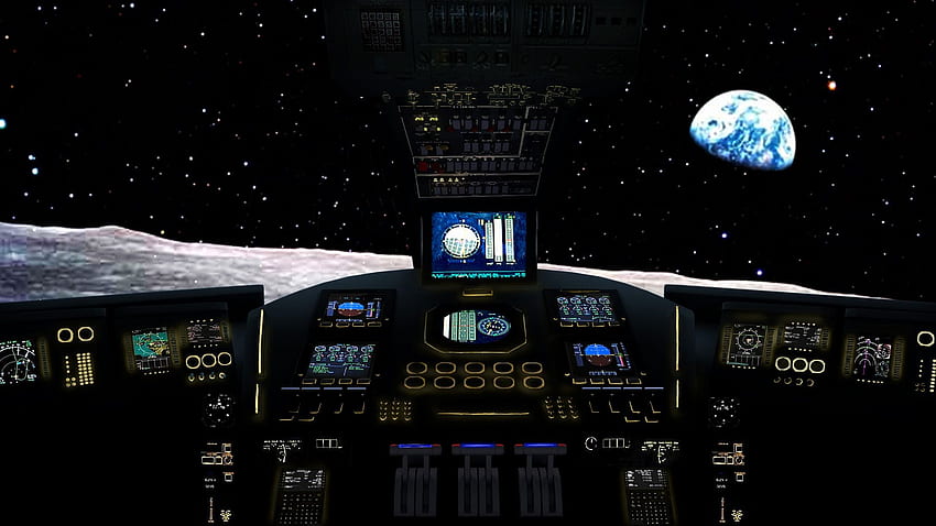 Unikalny statek kosmiczny [46 ] Kokpit statku kosmicznego na afari w tym roku – na lewo od rzeki Hudson, kokpit promu kosmicznego Tapeta HD