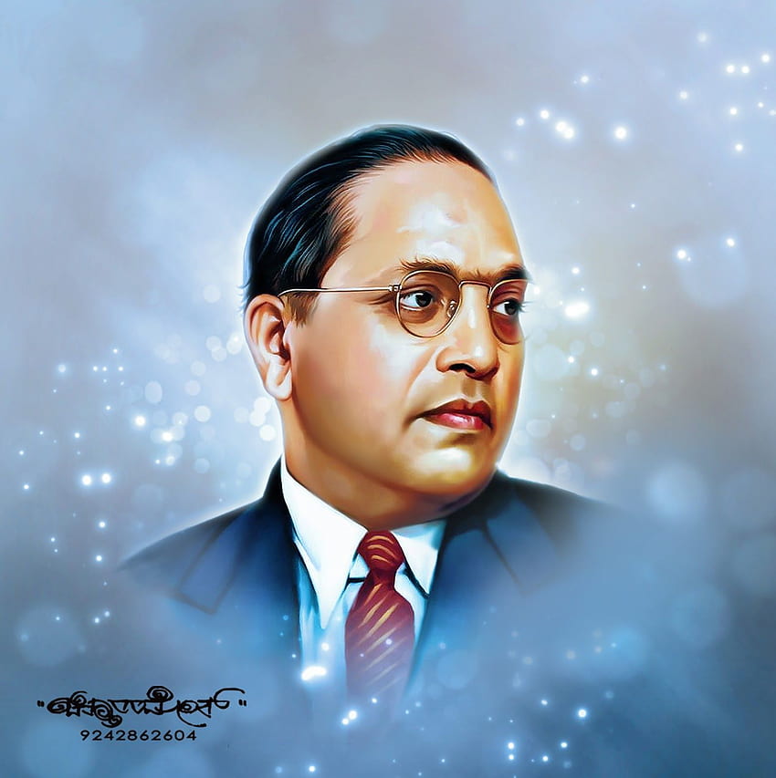 Chitthara Digital Paintings: Dr.B.R.Ambedkar. Digitale Zeichnung HD-Handy-Hintergrundbild