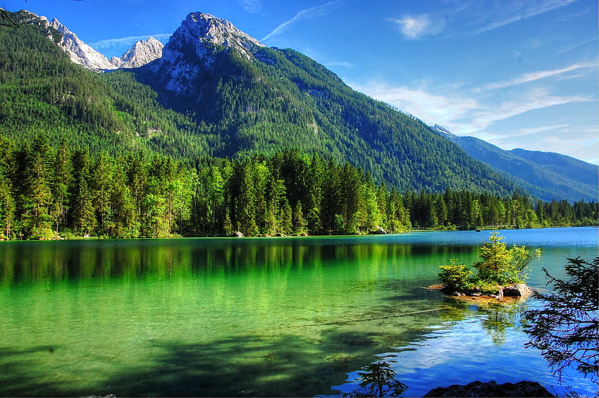 Nature, Montagnes, Été, Lac, Apaisement, Pacification Fond d'écran HD