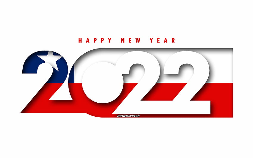 Happy New Year 2022 Chile, white background, Chile 2022, Chile 2022 New Year,  2022 concepts, Chile, Flag of Chile HD wallpaper | Pxfuel