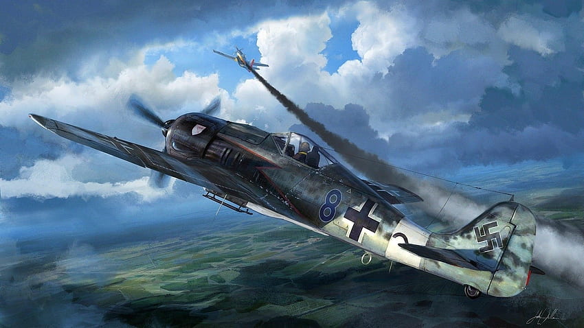 segunda guerra mundial fw 190 focke wulf luftwaffe alemanha aeronaves militares, caças alemães da segunda guerra mundial papel de parede HD