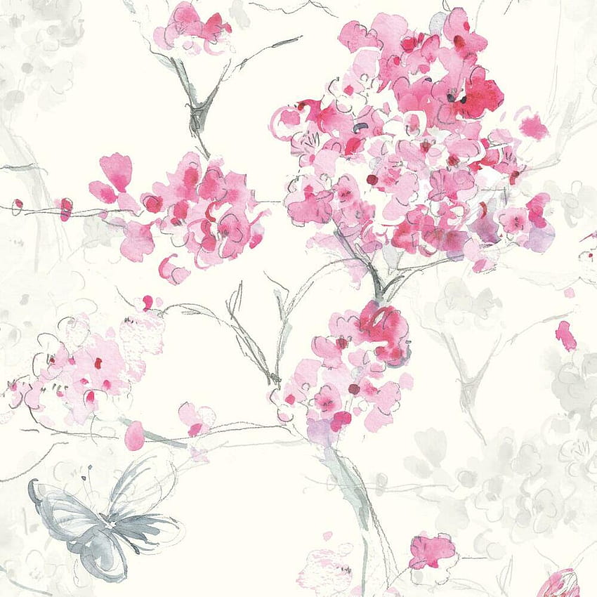 Spring Cherry Blossoms Peel and Stick – RoomMates Decor, Cherry Blossom Drawing HD phone wallpaper
