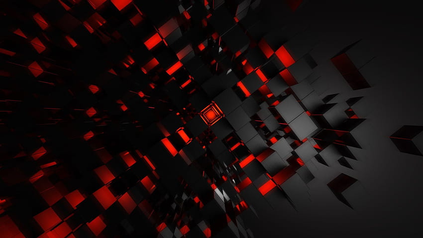 Cubo rojo. Rojo y negro, abstracto, iPhone 7 negro, Rojo Negro Gris fondo de pantalla
