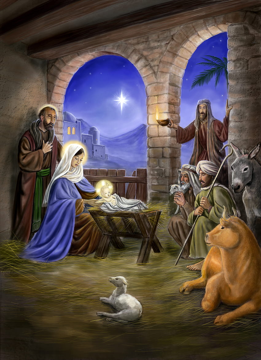 L'histoire de Noël de la naissance de Jésus par Mary Fairchild - INTERFAMILY CHRISTIAN FELLOWSHIP, Jesus Christmas Phone Fond d'écran de téléphone HD