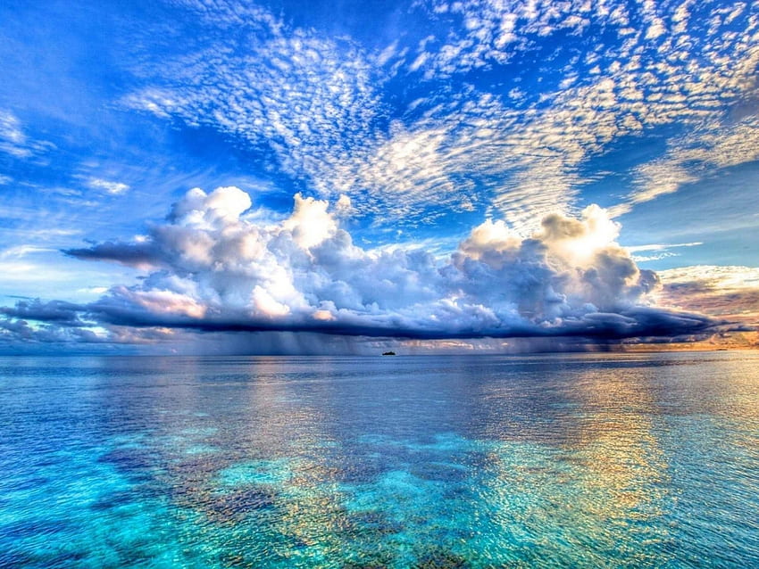 paisagem, mar, nuvens papel de parede HD
