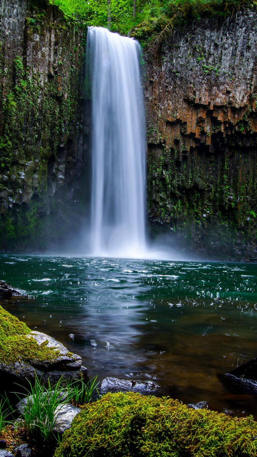 Q - Удивителен водопад, портрет на природата HD тапет за телефон