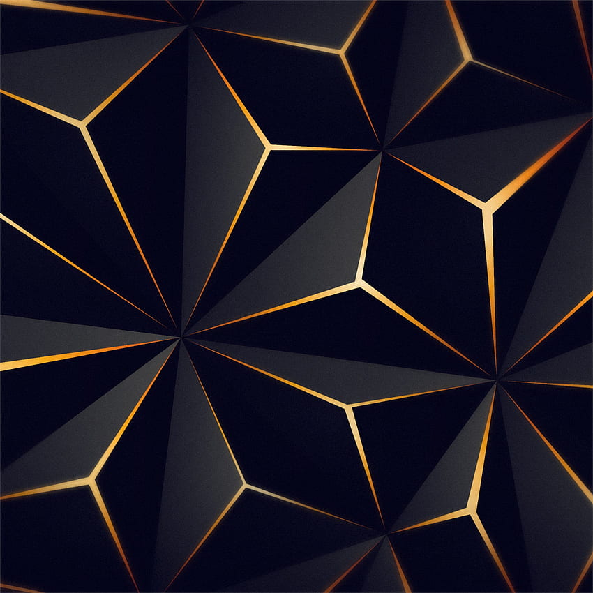 triangle solid black gold iPad Air, Black and Gold Pattern HD phone wallpaper