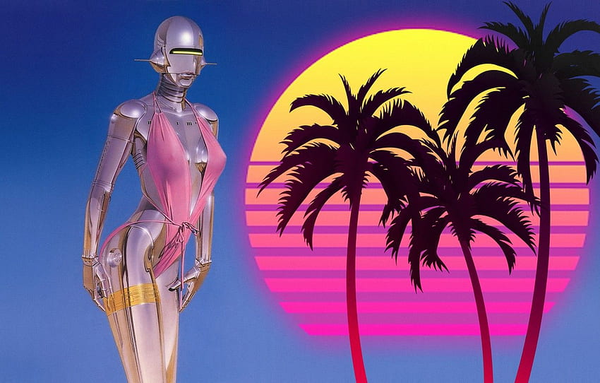 Music, Girl, 80s, Robot, 80's, Synth, Retrowave, Synthwave, New Retro Wave, madeinkipish, Futuresynth, Sintav, Retrouve, Outrun for , раздел арт HD тапет