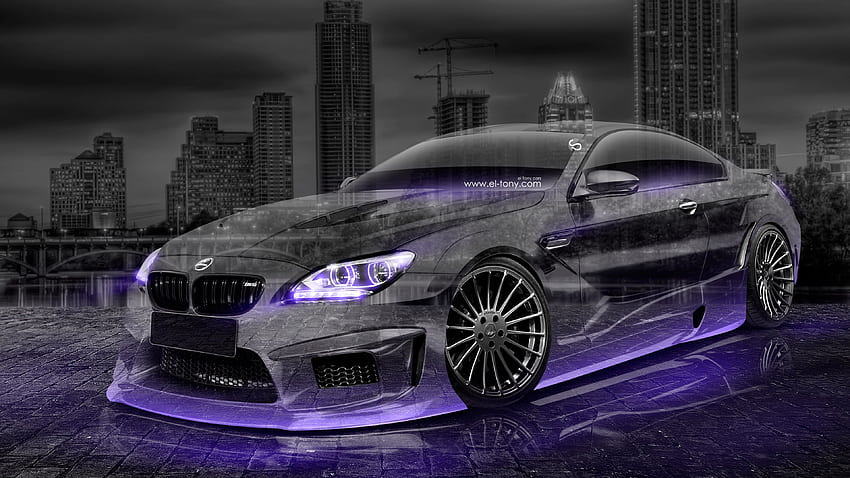 BMW M6 Hamann Tuning 3D Crystal City Car 2015 Violet Warna Neon, Super Tuner Wallpaper HD