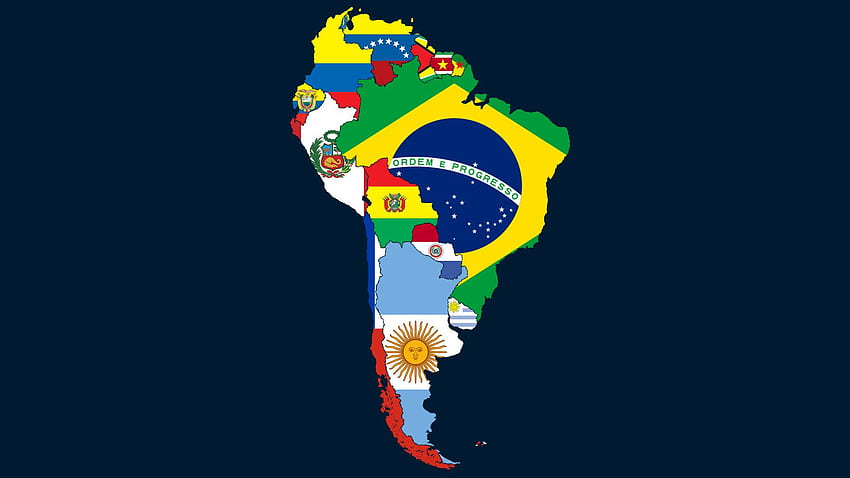 America Latina, Mappa del Sud America Sfondo HD
