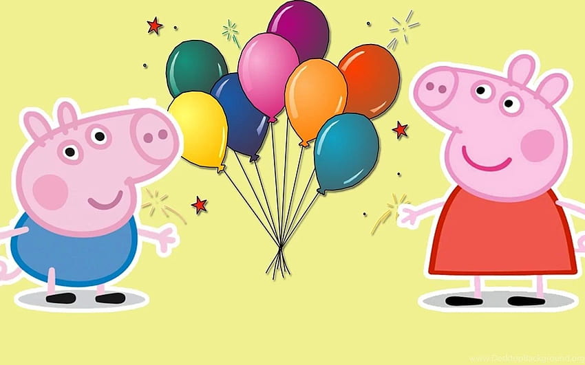 Peppa Pig Family, Peppa Pig Birtay HD wallpaper