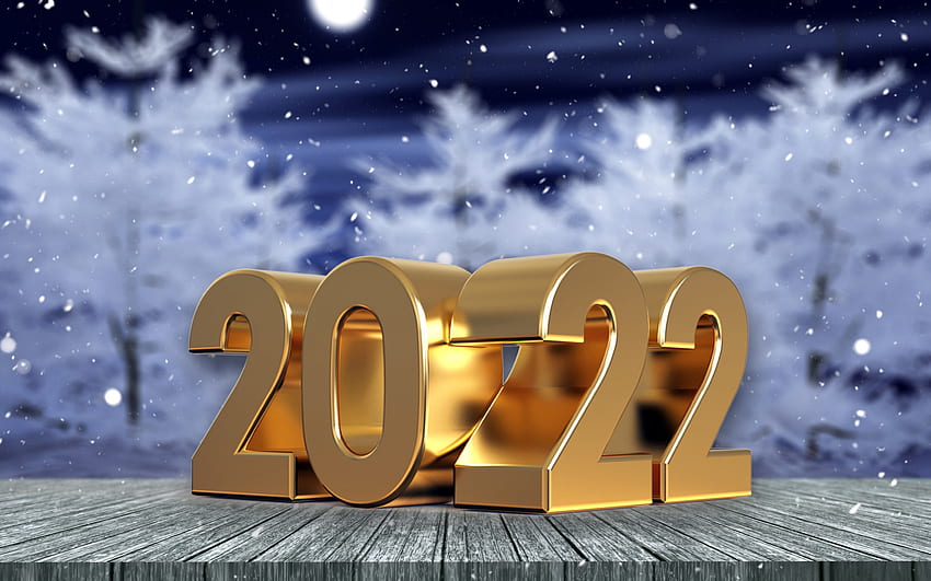 Happy New Year!, card, 2022, new year, winter, golden, blue HD wallpaper |  Pxfuel
