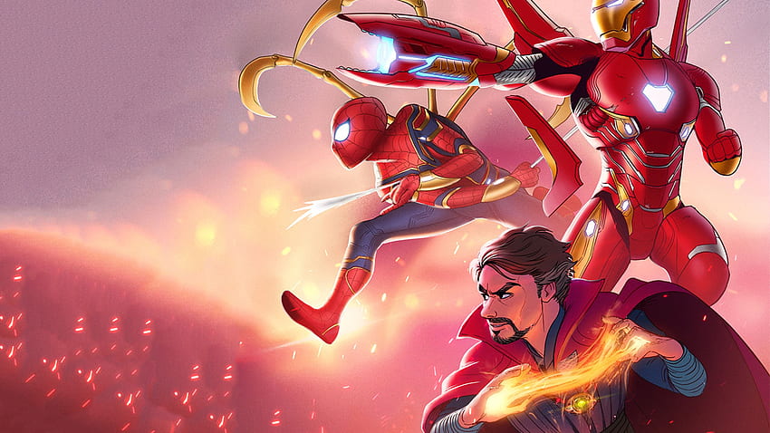 Iron Man Spiderman Doctor Extraño Infinity War Hereos fondo de pantalla