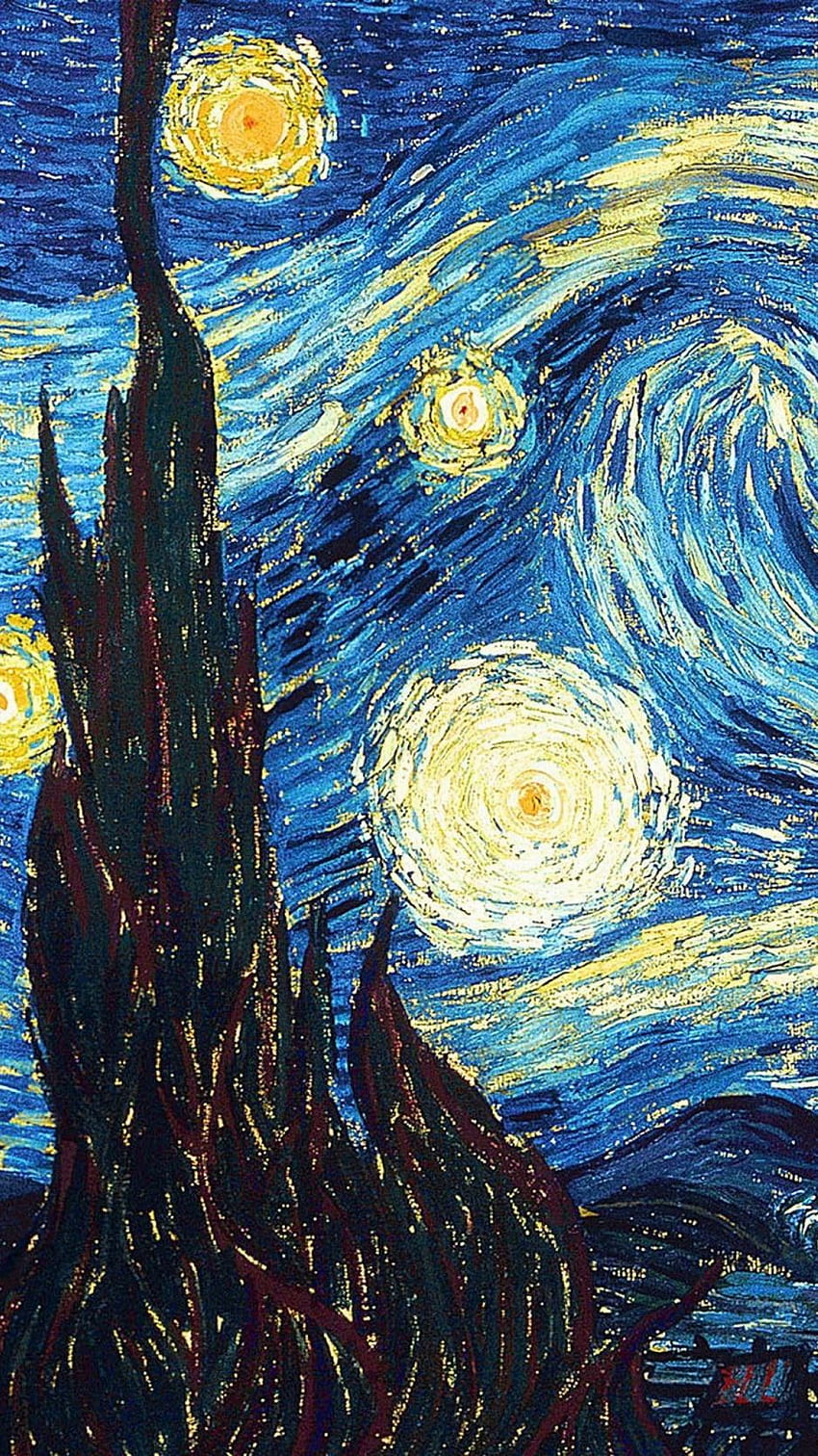 vincent van gogh, la noche estrellada, óleo, iPhone de Van Gogh fondo de pantalla del teléfono